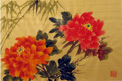 Red & Orange Peonies