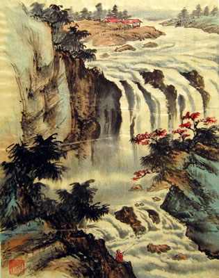 Landscape with Waterfall