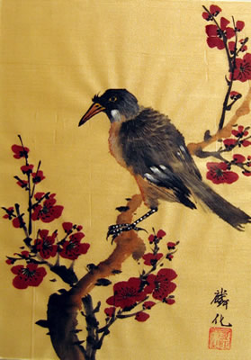 Bird & Plum Flowers