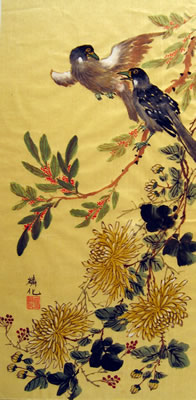 Birds & Yellow Flowers