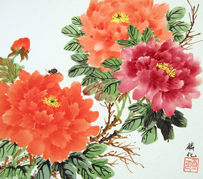 Red & Orange Peonies