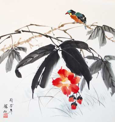 Flower with bird