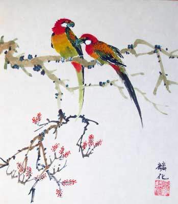 Bird with Plum flowers