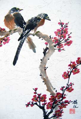 Bird with Plum flowers