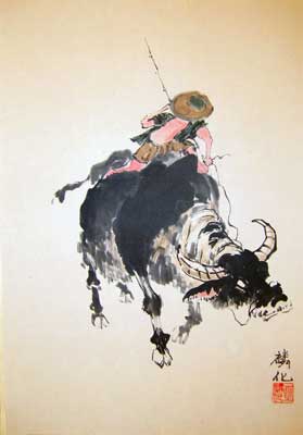 Child with buffalo