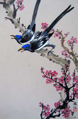 Bird with Plum flowers