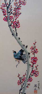 Bird with Plum flowers