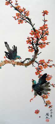 Bird with Plum flowers