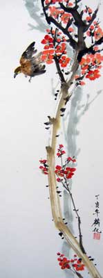 Bird with Plum flowers