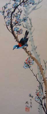 Bird with Plum flowers