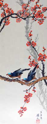 Bird with Plum flowers