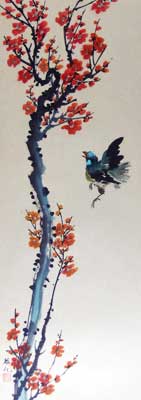 Bird with Plum flowers