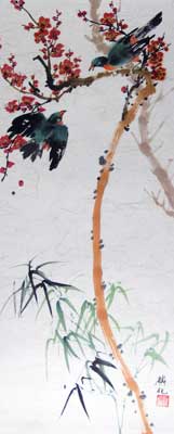 Bird with Plum flowers