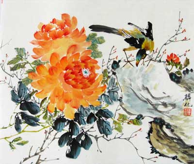 Peony & Bird