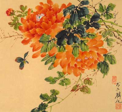Orange Peonies