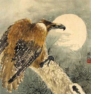 Eagle & moon