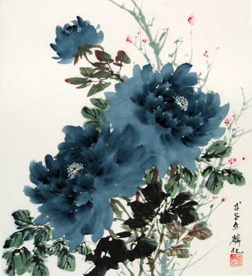 Blue Peonies