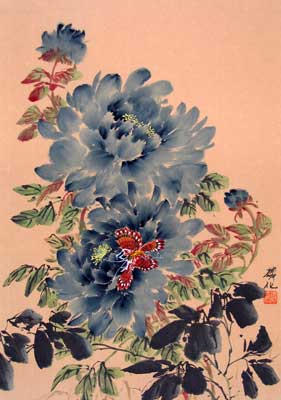 Blue Peonies