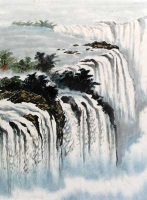 Landscape with Waterfall