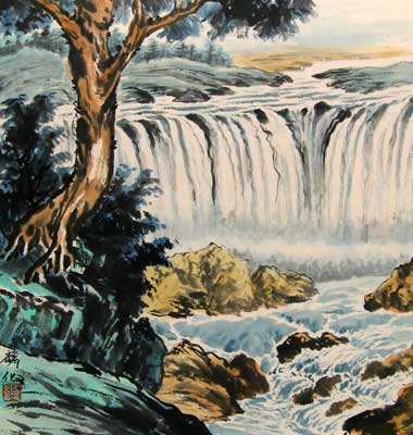 Landscape with Waterfall