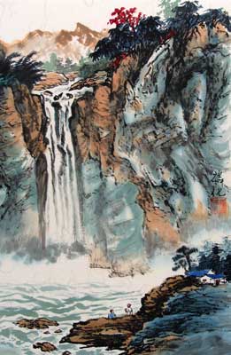 Landscape with Waterfall