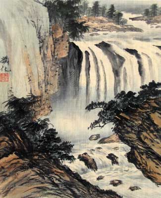 Landscape with Waterfall