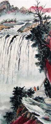 Landscape with Waterfall