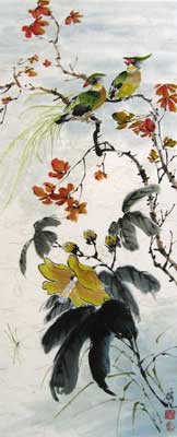 Birds with Flowers