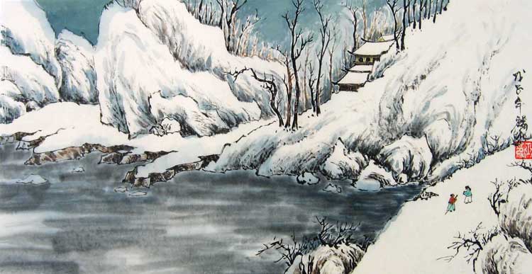 Landscape with River in Winter