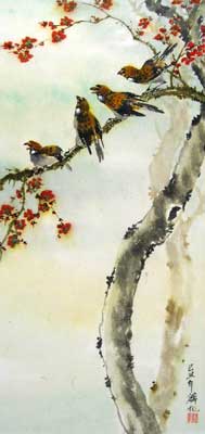 Birds with Cherry Blossoms