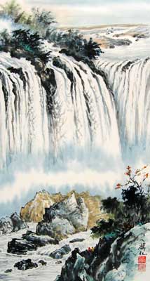 Landscape with Waterfall