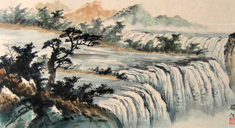 Landscape with Waterfall