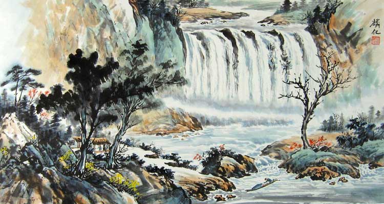 Landscape with Waterfall