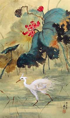 Bird with Lotus
